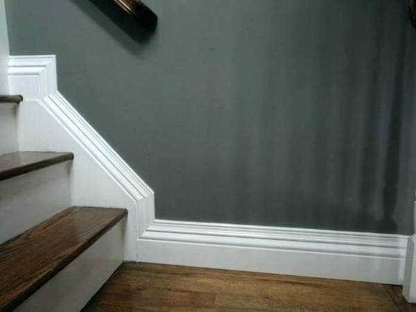 interior decorative trim on the stairs 