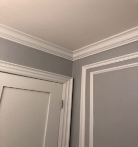 Crown moulding small washroom