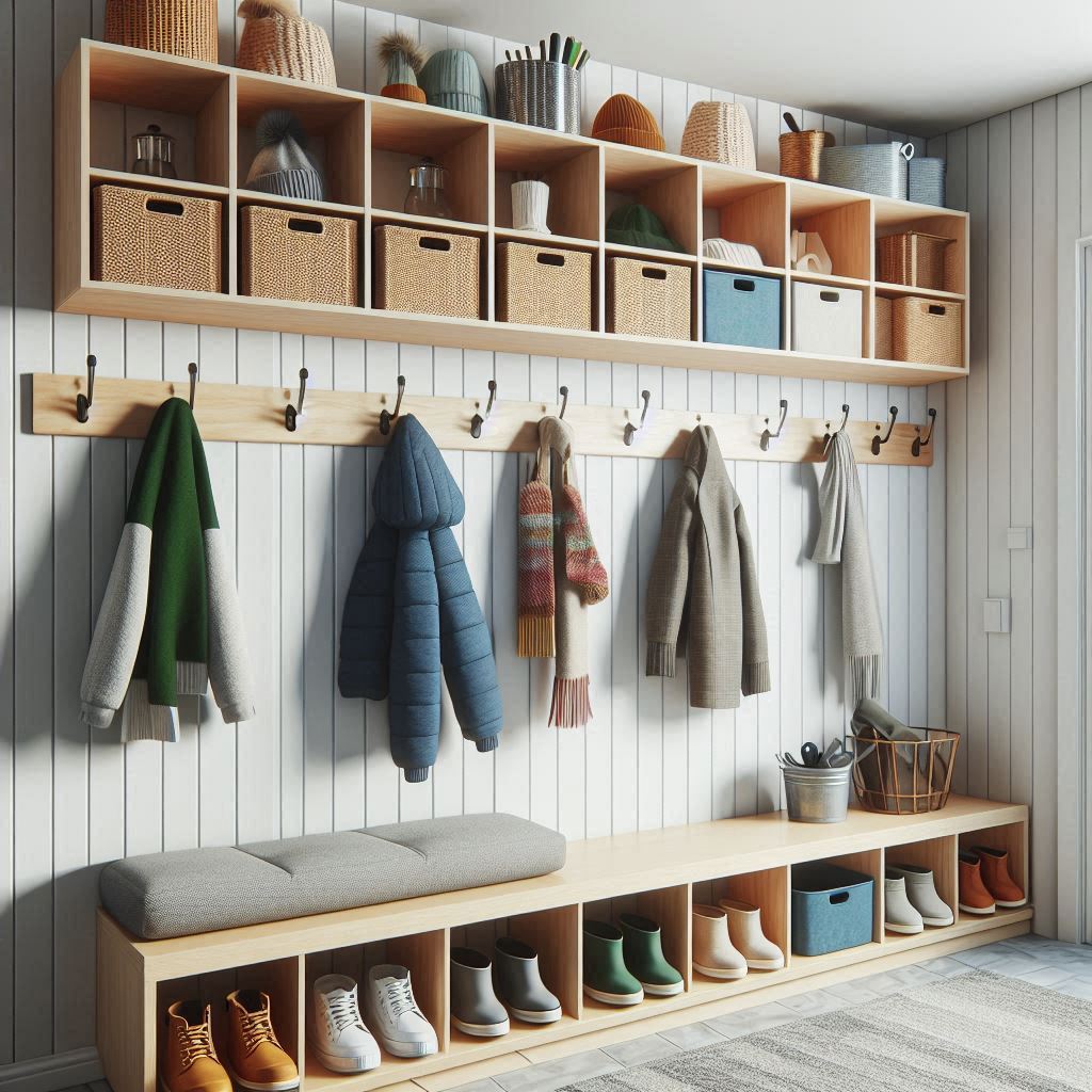 A Modern Custom Millwork Design of a Well Utilized Mudroom