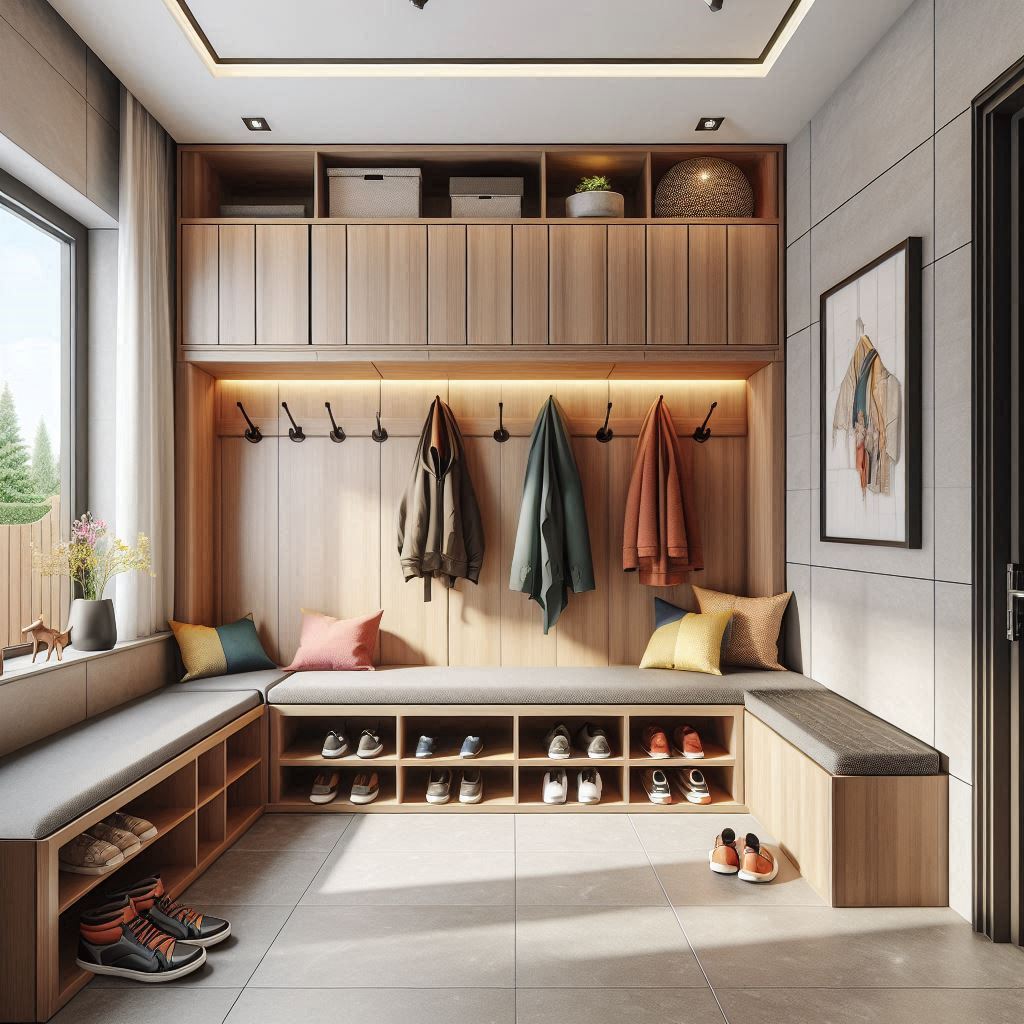 A Unique Custom Millwork Design for a large Mudroom