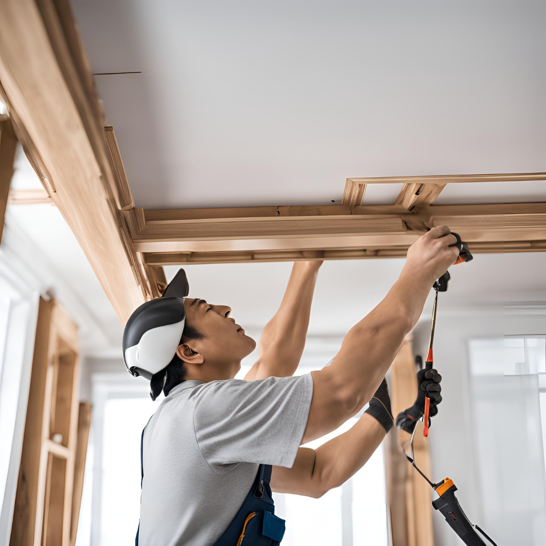 Carpenter preparing for stain grade details