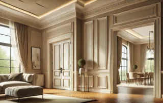 Image showcasing a home with updated interior trim mouldings