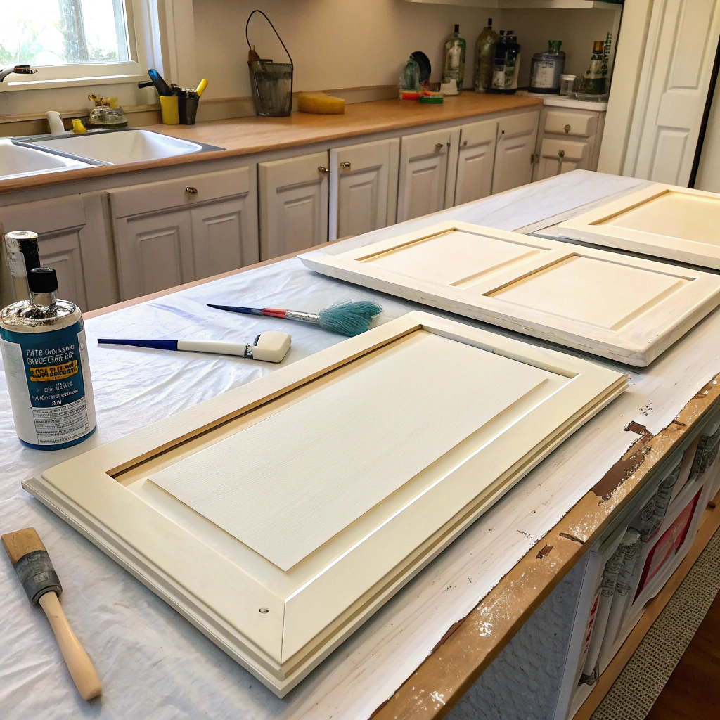 Prepping to reface kitchen cabinets