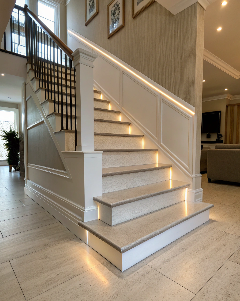 Best Toronto trim carpenter wrapping baseboard around a staircase