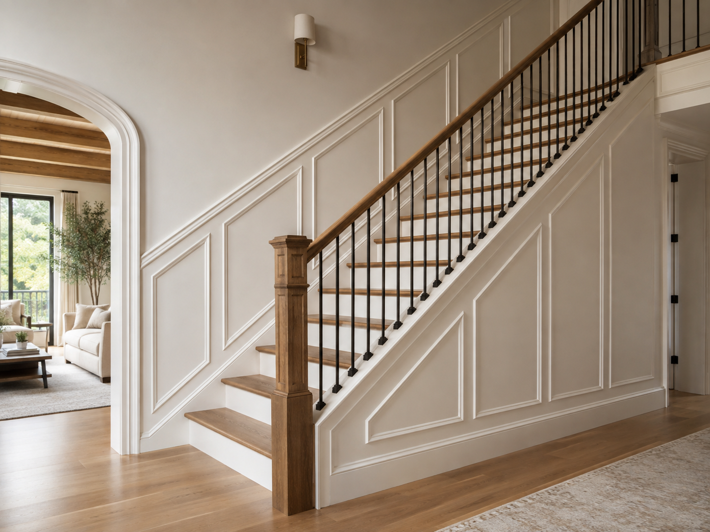 Recessed-panel wainscoting design example