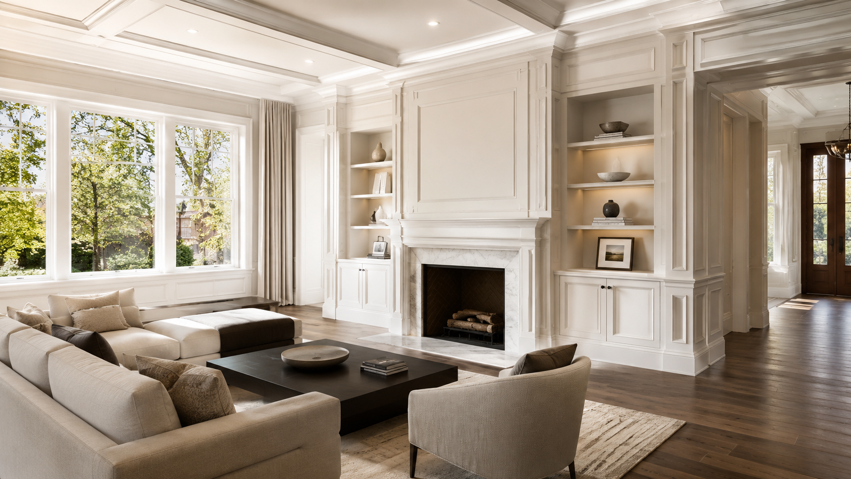 Architectural wall panelling and custom interior trim