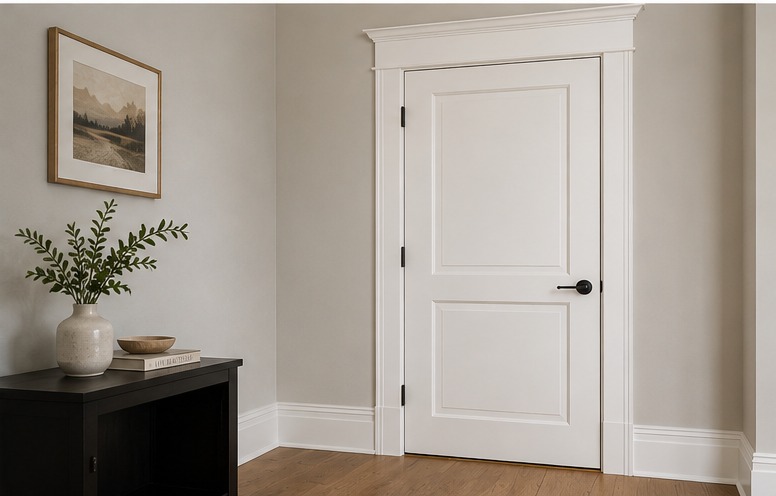 Interior door installation with casing and baseboard trim by Miter5